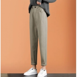 New Korean Fashion High Waist Loose Casual Tweed Pants Grandma Harlan Women'S Trousers Female