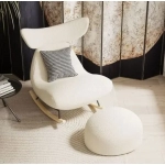 Fluffy White Living Room Chair Elastic Modern Nordic Lounge Living Room Chair Lazy Rocking Meubles De Salon Home Furniture