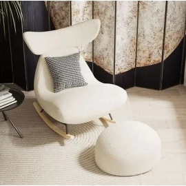 Fluffy White Living Room Chair Elastic Modern Nordic Lounge Living Room Chair Lazy Rocking Meubles De Salon Home Furniture