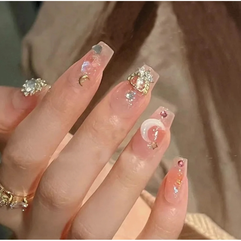 Wearable Pink Press On Fake Nails Tips With Glue false nails design Butterfly Lovely Girl false nails With Wearing Tools