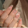 Wearable Pink Press On Fake Nails Tips With Glue false nails design Butterfly Lovely Girl false nails With Wearing Tools