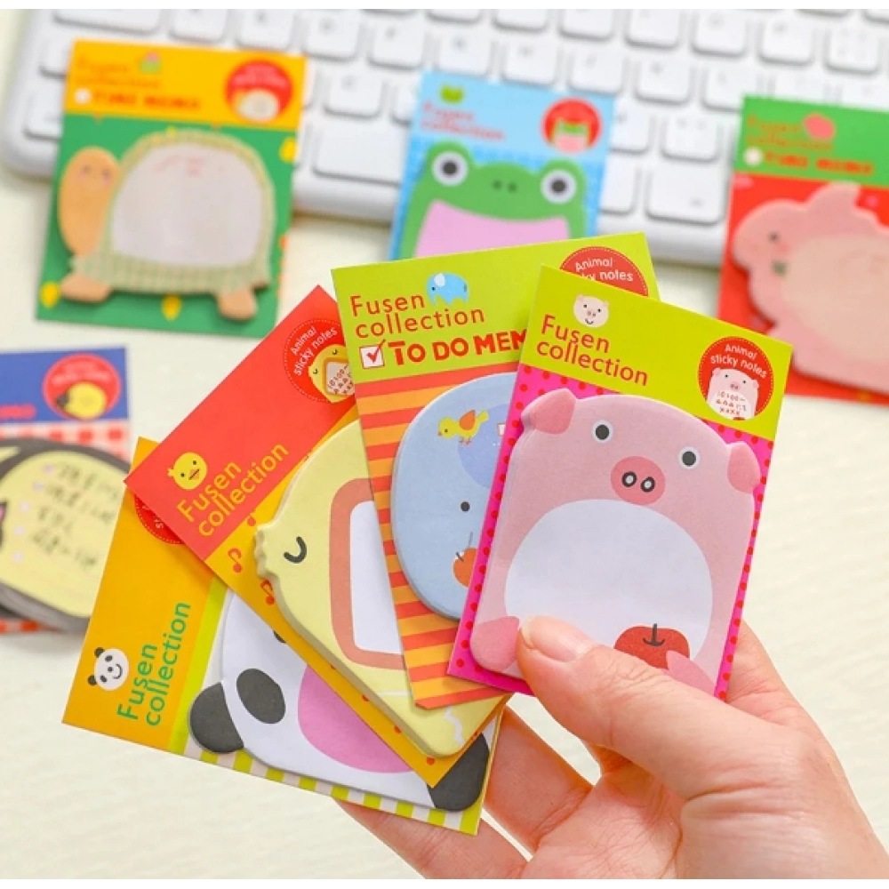 Sticker Cute Animal Sticky Notes Notepad Memo Pads Panda Cat Kitty Stationery