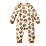 Newborn Baby Boy Romper Long Sleeves Cute Bear Print Bodysuit Spring Autumn Infant Boy Casual Jumpsuit Clothing 