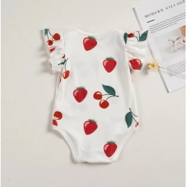 Baby Strawberry Rompers Cute Newborn Lemon Sweets Summer Bodysuits Toddler Boys Girls Cherry One-piece Suits Infant Clothes