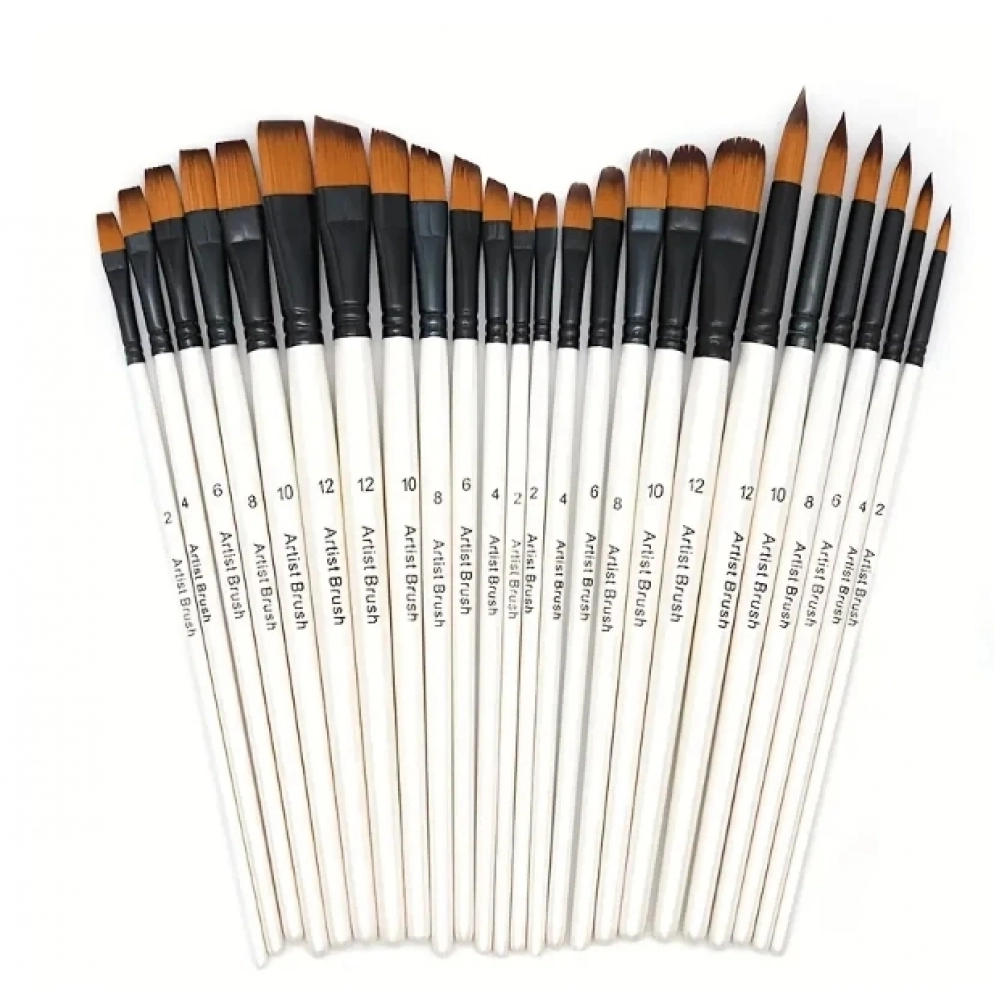 Artist Paint Brushes Set Nylon Tips Artist Paint Brushes For Acrylic Oil Watercolor Acrylic Painting Body Face Rock Art