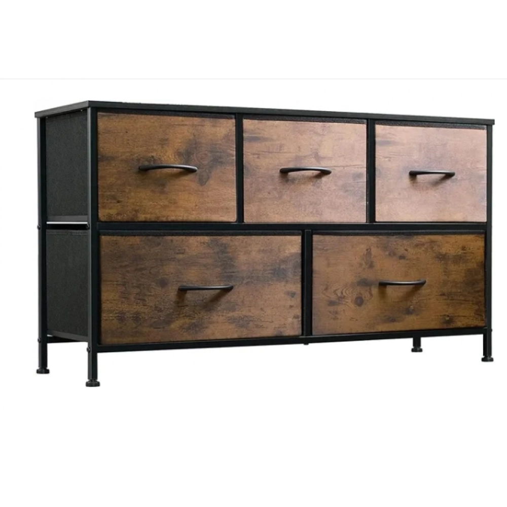 Vanity Desk Wood Top (5-Drawer Tiger Stripes) Furnitures Tall Chest of Drawers for Nursery Toilet Furniture Makeup Table Dresser